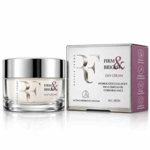 كريم النهار لشد وتفتيح وتغذية البشرة فيرم آند برايت (Firm & Bright Day Cream) بالكولاجين المتحلل وزيت إينكا أوميغا ونظام البريبايوتك النشط من رويال فيم (ROYALE FEMME)