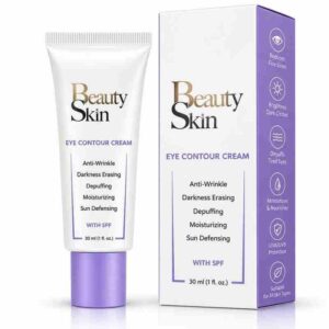كريم العناية بمحيط العين متعدد المفعول آي كونتور كريم (Eye Contour Cream) لمكافحة التجاعيد، إزالة الهالات، تقليل الانتفاخات وترطيب الجلد مع حماية من الشمس SPF (30 مل) من بيوتي سكين (Beauty Skin)