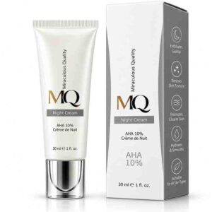 كريم التقشير والتجديد الليلي نايت كريم بأحماض ألفا هيدروكسي AHA 10% (Night Cream / Crème de Nuit) لتنعيم وتصفية البشرة (30 مل) من إم كيو (MQ - Miraculous Quality)