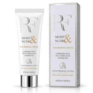 كريم الترطيب والتغذية العميقة مويست آند نوتري (Moist & Nutri Nourishing Cream) بزيت الجوجوبا وإينكا أوميغا ونظام البريبايوتك النشط للبشرة الجافة والحساسة (50 مل) من رويال فيس (ROYALE FACE)