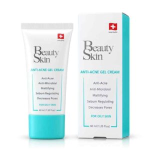كريم جل علاج ومكافحة حب الشباب وتنظيم الدهون وتضييق المسام أنتي-أكني جل كريم (Anti-Acne Gel Cream) بجودة سويسرية ومظهر مطفأ للبشرة الدهنية (40 مل) من بيوتي سكين (Beauty Skin)