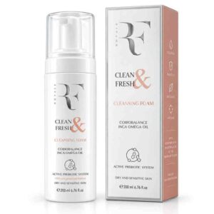 رغوة تنظيف وترطيب البشرة كلين آند فريش كلينسينج فوم (Clean & Fresh Cleansing Foam) بزيت إنكا أوميغا وكوبيوبالانس ونظام البريبايوتك النشط للبشرة الجافة والحساسة (200 مل) من رويال (ROYALE)