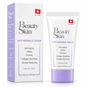 ​كريم مكافحة التجاعيد وشد البشرة وتحفيز الكولاجين أنتي-رينكل كريم (Anti-Wrinkle Cream) بجودة سويسرية ومفعول رفع ونحت ملامح الوجه لجميع أنواع البشرة (40 مل) من بيوتي سكين (Beauty Skin)