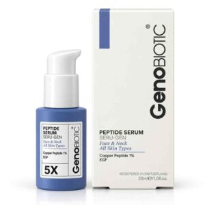​سيروم الببتيد لتجديد الخلايا ومكافحة التجاعيد سيرو-جين (Peptide Serum Seru-Gen) بببتيد النحاس 1% وعامل نمو البشرة EGF بتركيبة خماسية الفاعلية 5X للوجه والرقبة لجميع أنواع البشرة بجودة مسجلة في سويسرا (30 مل) من جنو بايوتيك (GenoBIOTIC)