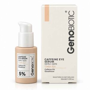 ​سيروم الكافيين والجلوتاثيون لمحيط العينين سيرو-جين (Caffeine Eye Serum Seru-Gen) بتركيز كافيين 5% وجلوتاثيون لعلاج الهالات السوداء والانتفاخات تحت العين بجودة مسجلة في سويسرا (30 مل) من جنو بايوتيك (GenoBIOTIC)