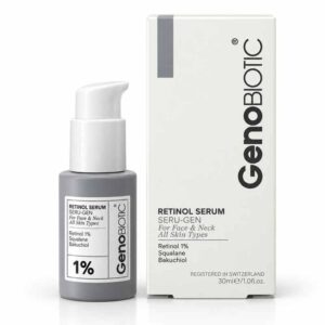 سيروم الريتينول لتجديد الخلايا ومكافحة التجاعيد سيرو-جين (Retinol Serum Seru-Gen) بالريتينول 1% والسكوالان والباكوتشيول بتركيز 1% للوجه والرقبة لجميع أنواع البشرة بجودة مسجلة في سويسرا (30 مل) من جنو بايوتيك (GenoBIOTIC)