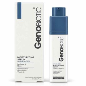 سيروم الترطيب العميق وتوهج الوجه والرقبة مويستشرايزينج سيروم هايدرو-جين (Moisturizing Serum - HYDRO-GEN) بحمض الهيالورونيك وخلاصة اللؤلؤ وفيتامين C لترطيب مكثف ومحاربة الجفاف من جينوبيوتيك (GenoBIOTIC - Registered in Switzerland)
