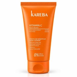 غسول ومنظف الوجه بفيتامين C ومستخلص الحمضيات فيتامين سي فيشل كلينزر (Vitamin C Facial Cleanser) لتفتيح البشرة وإزالة المكياج وتنقية رواسب التلوث خالٍ من السيليكون والكحول لجميع أنواع البشرة من كاريبا (KAREBA)