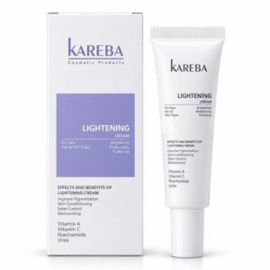 كريم تفتيح الوجه وتوحيد اللون لايتنينج كريم (Lightening Cream - Brightening, Moisturizing, Softening) بفيتامين A وفيتامين C والنياسيناميد واليوريا لتحسين التصبغات وتنظيم الدهون لجميع أنواع البشرة من كاريبا (KAREBA)